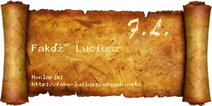 Fakó Luciusz névjegykártya